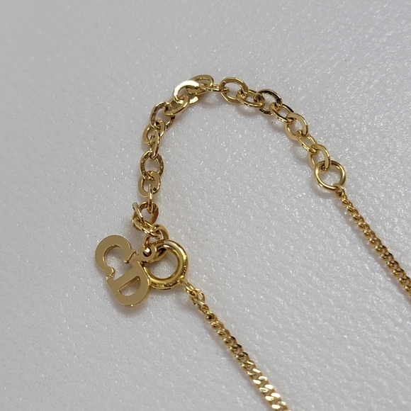 CHRISTIAN DIOR CD Logo Rhinestone Necklace - Picture 6 of 7